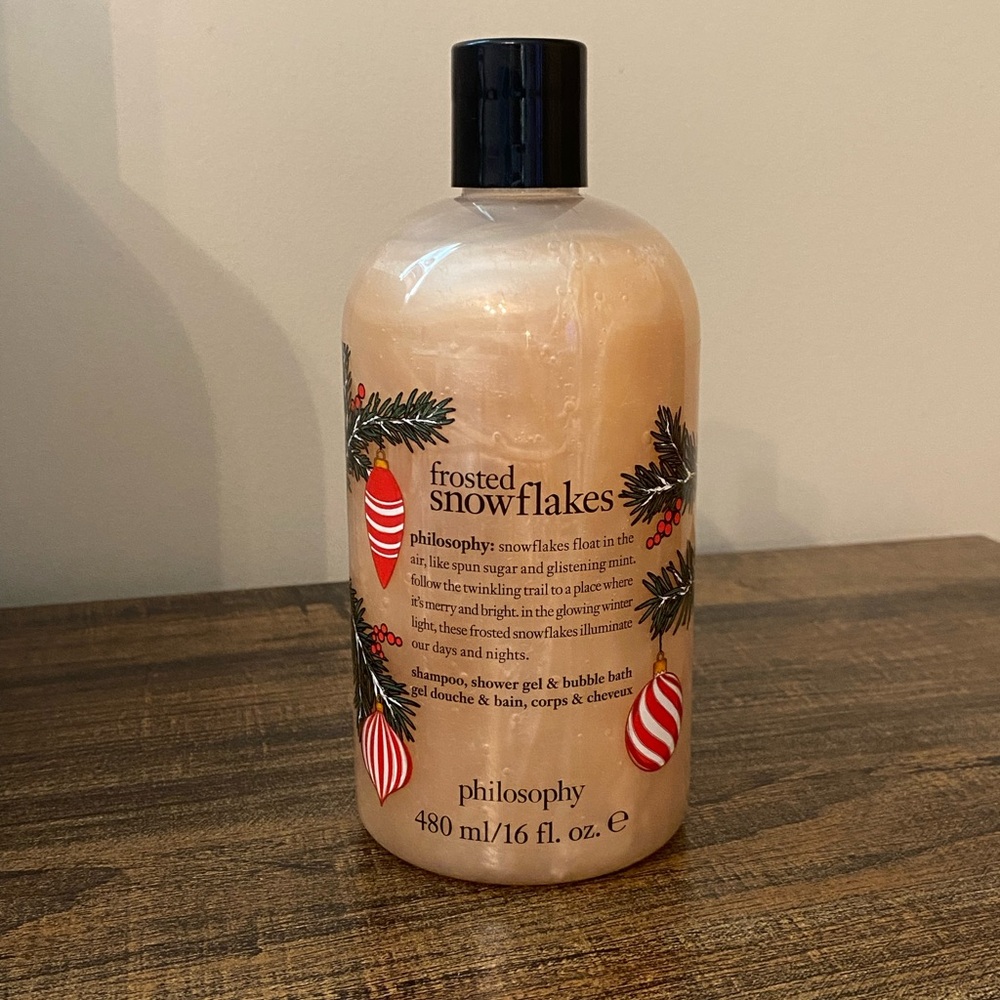 NEW Philosophy Frosted Snowflakes Shampoo Shower Gel & Bubble Bath 16 oz Sealed